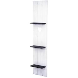 Décoshop26 - Étagère murale en bois 3 niveaux 150x33x13cm bois massif vintage blanc/gris foncé shabby 04_0005178 - blanc 3000576032693_0