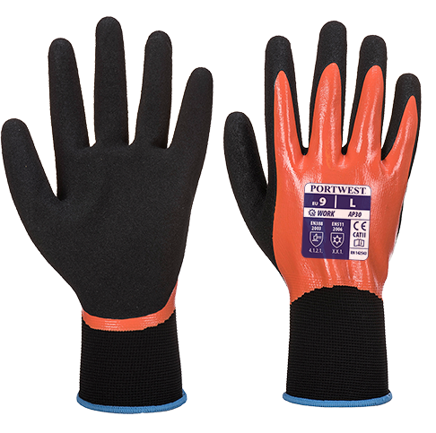 Gants anti-coupures Dermi Pro AP30 - orange et noir - taille XL - tricot jauge 13 - enduction mousse nitrile_0