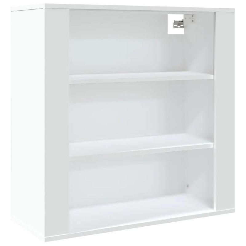 Helloshop26 - Armoire murale pratique 80 x 33 x 80 cm 3 étagères gain de place design épuré en bois d'ingénierie blanc 02_0048281 - blanc Bois ma_0