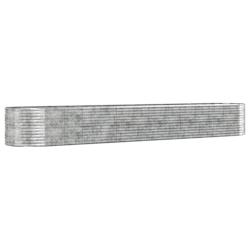 Helloshop26 - Jardinière bac lit surélevé plantes fleurs terrasse jardin de jardin argentéacier enduit de poudre Argent 02_0039764 - 3000218575441_0