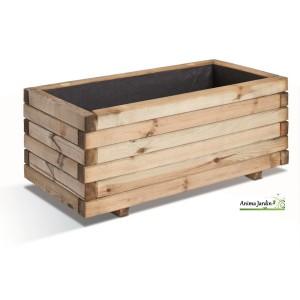 Jardinière 80 cm en bois de pin autoclave FSC - Stockholm - avec pieds et géotextile de protection_0