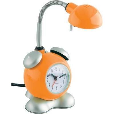 LAMPE DE TABLE BRILLIANT HAPPY 20 W AVEC HORLOGE ORANGE