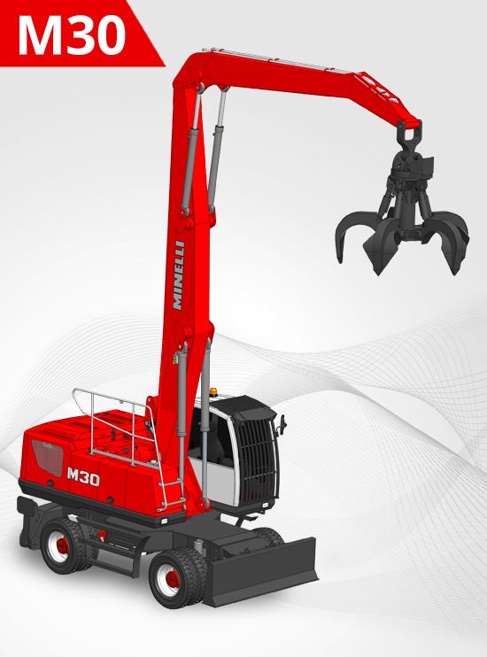 M30 - Pelle de manutention puissante et stable pour usages lourds - portée 9,5 à 11,7m - 30t - moteur 151kW_0