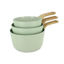 Menastyl - Set De 3 Casseroles Colorama Celadon - Casserole 16/18 Et 20 Cm - En Aluminium - Revetement Antiadhesif En Ceramique - 3256391021156_0
