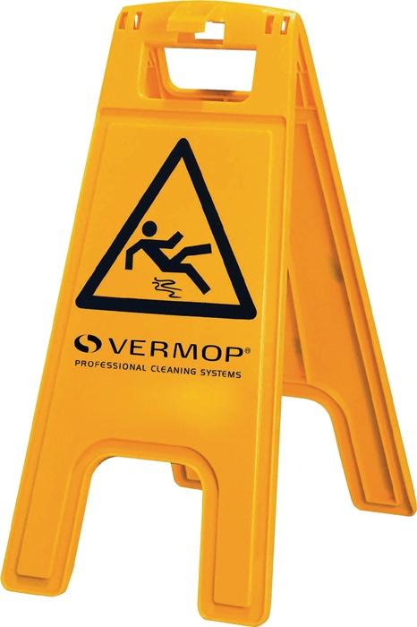 Panneau d'avertissement attention danger de glissement l 280 x 580 mm jaune/noir VERMOP_0