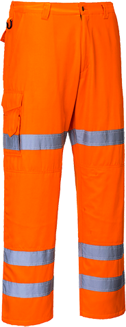 Pantalon de combat haute visibilité 3 bandes orange RT49 - Taille 3XL - Certifié CE et conforme à la norme RIS 3279-TOM_0