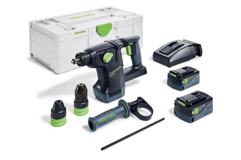 Perforateur burineur sans fil SDS-Plus 18V KHC 18 5,0 EBI-Plus - 2 batteries 5 Ah + chargeur + coffret Systainer - Festool 577448_0