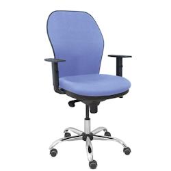 Piqueras y Crespo Silla Jorquera respaldo bali azul claro asiento bali azul claro base cromada y ruedas parqué - bleu multi-matériau 15SB261B261B10C_0