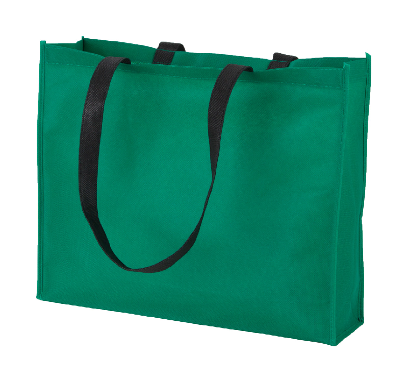 Sac shopping publicitaire en intissé - anses longues - 90 g/m² - couleur verte_0