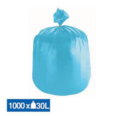 Sacs poubelle déchets légers 1er prix bleus 30 L, lot de 1000_0