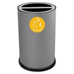 Stil Casa poubelle de tri sélectif, Ø 45 x h. 72 cm, acier peint, deux compartiments, pictogramme magnétique, 100 litres, gris. - 992 G_0