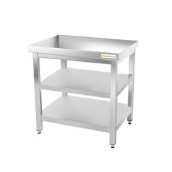 Table de travail en inox 700 x 700 mm avec 2 étagères PREMIUM / GOLDINOX - gris inox 3701770807321_0