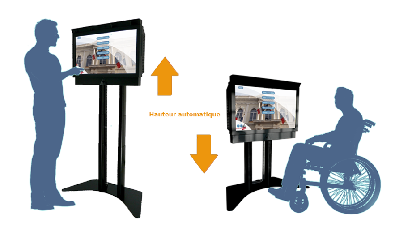 Totem numérique tactile adapté PMR - Écran 32'' à 42'' avec logiciel interactif et affichage dynamique_0