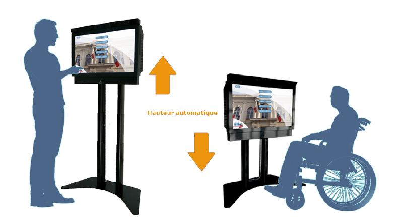 Totem numérique bornes tactiles adaptées pmr_0