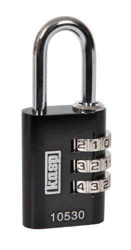 Cadenas à combinaison aluminium 30 mm noir - KASP K10530BLAD - anse en acier et corps anodisé_0