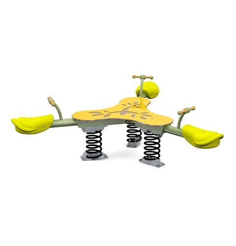 Balançoire triple feuille sur ressort - JIN-0414 - Husson International - Tranche d'âge 2-8 ans - Dimensions 2094x2369x757 mm_0