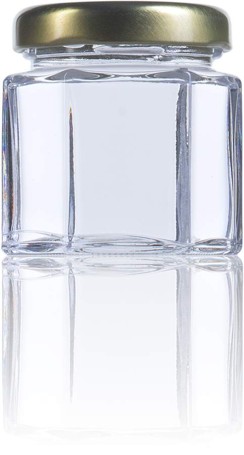 Bocal hexagonal en verre 47 ml - Twist Off TO 43 - Couleur verre blanc_0