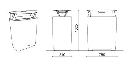 Btt-b307p - poubelle publique - mmcité 1 a.S. - version avec support de sac poubelle, cendrier, 120 l_0