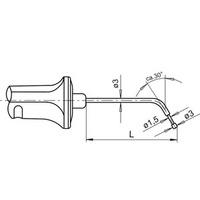 Capteur de température thermocouple coudé à poignée - mesures de surface et immersion - longueur 50mm - Référence : FTA121L0050H_0
