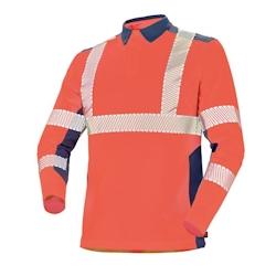 Cepovett - Polo manches longues Fluo Safe Rouge / Bleu Foncé Taille 3XL - XXXL 3603623485215_0