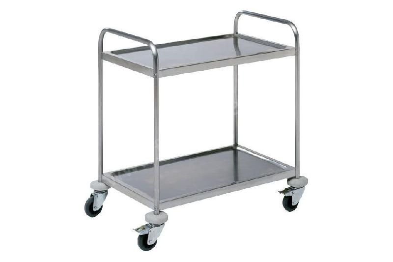 CHARIOT DESSERTE DE SERVICE INOX 2 NIVEAUX