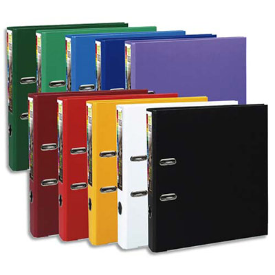 CLASSEUR A LEVIER EXACOMPTA PREMTOUCH - POLYPRO - DOS DE 5 CM - COLORIS ASSORTIS  - LOT DE 10
