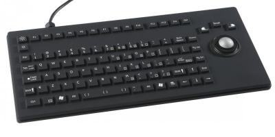 Clavier trackball VESA 75 en caoutchouc avec boule de 25mm 92 touches IP67 USB AZERTY - Référence: RKCT92S33USB_0