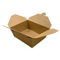 CROKUS Boites repas kraft 15 x 12 x 6,5 cm - 1350 ml (300 unités) - marron en carton CKBR1350K_0