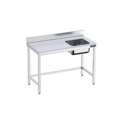 Distform Table de chef Inox avec bac à Droite et renforts Gamme 700 Acier inoxydable2000x700 1000x700x850mm - 641094342524_0