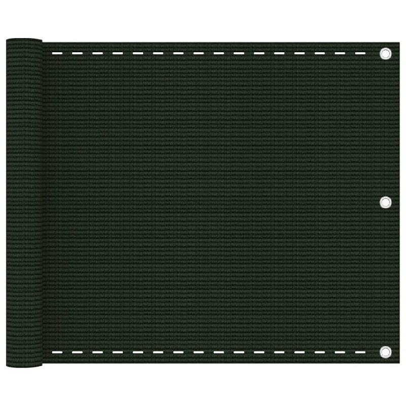 ÉCRAN DE BALCON BRISE PARE VUE PROTECTION CONFIDENTIALITÉ 75 X 300 CM PEHD VERT FONCÉ 02_0010437_0