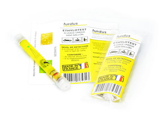 Éthylotest chimique jetable Freedrive 0 - norme NFX20-702 - 0,5g - Réf : 0500_0