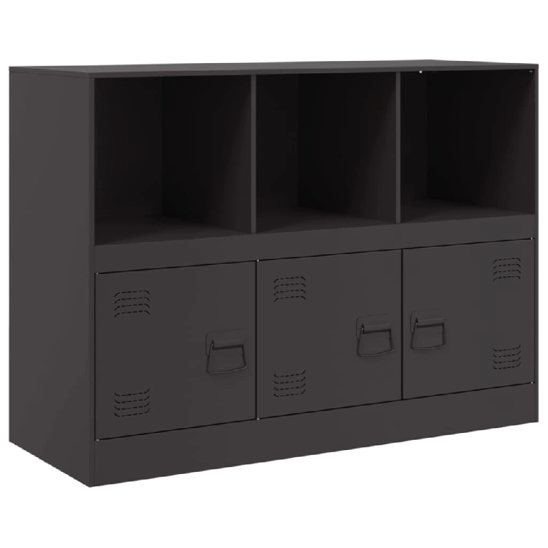 Helloshop26 - Buffet bahut commode armoire meuble de rangement organisateur cuisine salle de séjour salon 99 x 39 x 73 cm acier noir 02_0036162 - 300_0