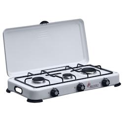 INTEC Réchaud gaz 3 feux 4100W Brûleurs fonte - blanc métal 3701599300430_0