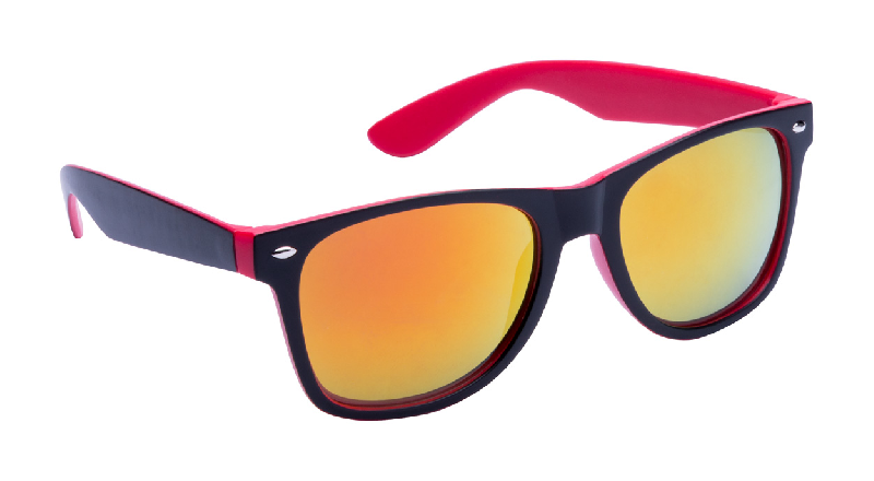 Lunettes de soleil en plastique - monture bicolore - verres métalliques - protection UV 400_0