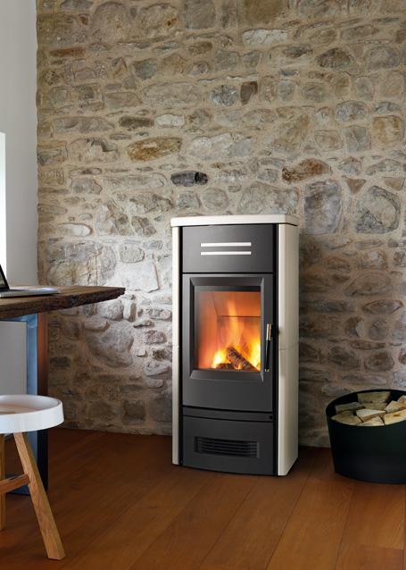 Poêles à bois Piazzetta E927M - habillage céramique, puissance 8,2 kW, double combustion_0