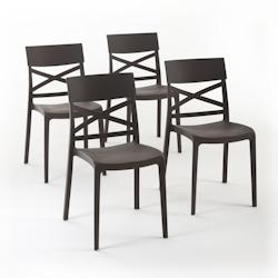 RATTATAN Set 4 Chaises en polypropylène avec fibre de verre empilables pour extérieur et jardin, bar et restaurant, cuisine design moderne - MARTINA_0