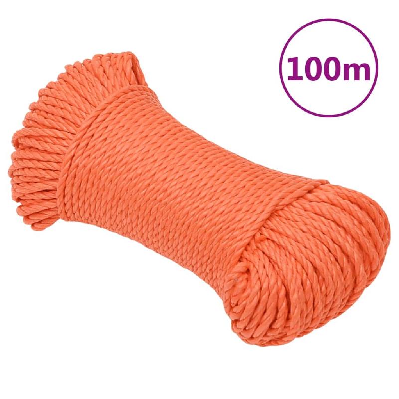 Vidaxl corde de travail orange 6 mm 100 m polypropylène 152925_0