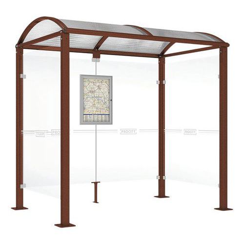 ABRI BUS VOÛTE 2.50 M AVEC BARDAGES LATÉRAUX - ASPECT CORTEN - PROCITY