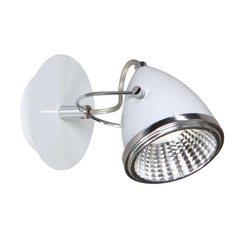 Applique murale moderne 1 spot Oliver 21cm blanc - Métal, LED GU10 3000K - Paris Prix_0