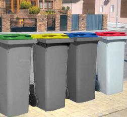 Bacs de collecte roulants - tri sélectif pour emballage, papier et verre_0