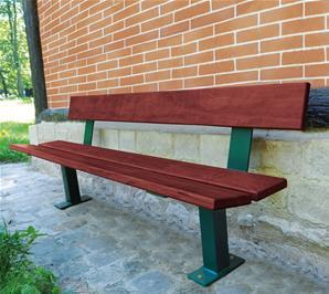 Banc public Pagode - robuste - 2000 mm - acier peint et bois exotique FSC_0