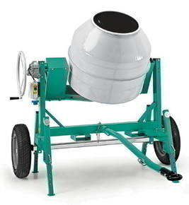 Bétonnière électrique tractable Syntesi 350R - 230V mono, capacité 345L, moteur 1,4kW_0