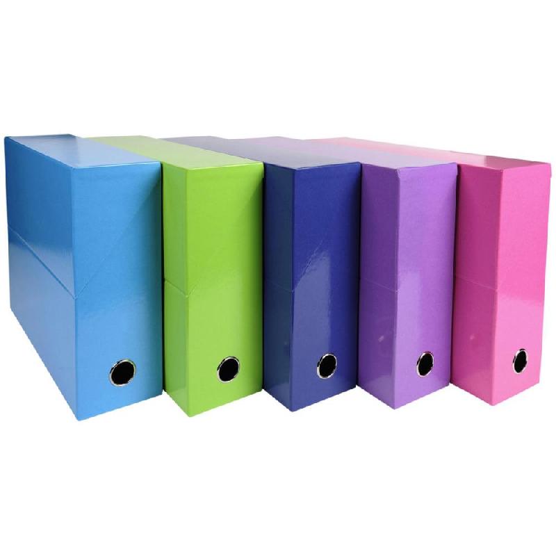 BOÎTE DE CLASSEMENT EXACOMPTA IDERAMA EN CARTON POUR 800 FEUILLES A4 (210 X 297 MM) - COLORIS ASSORTIS - LOT DE 5