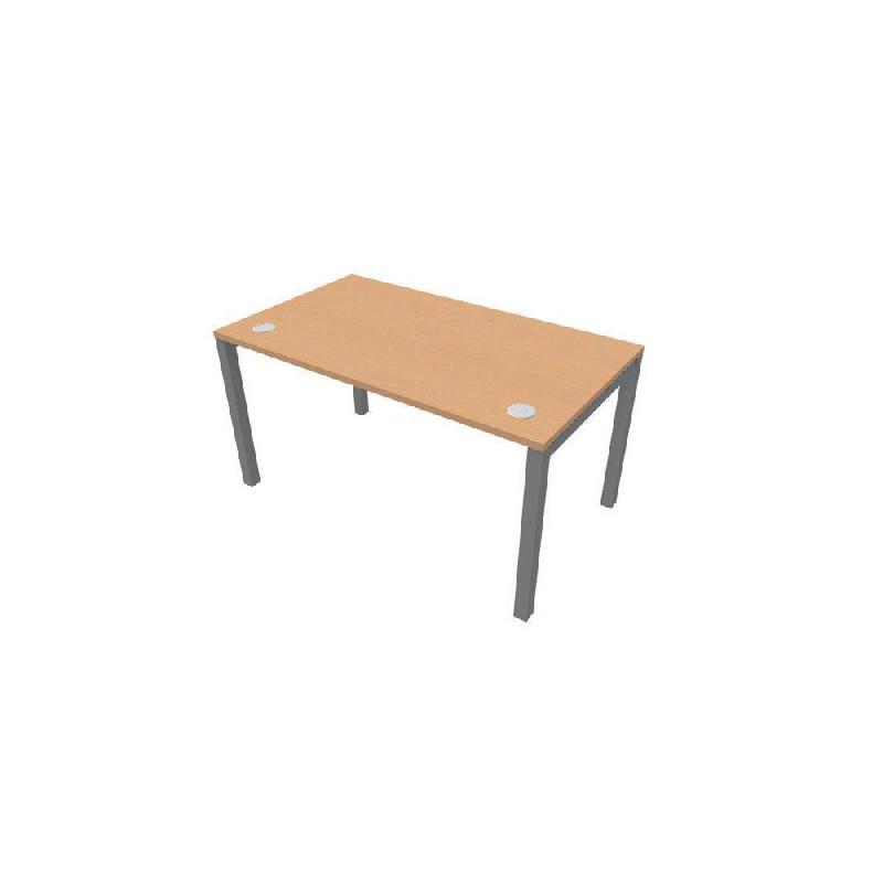 BUREAU BUROCOLOR  -  L.140 X P.80 CM - PLATEAU HETRE - PIEDS ALUMINIUM