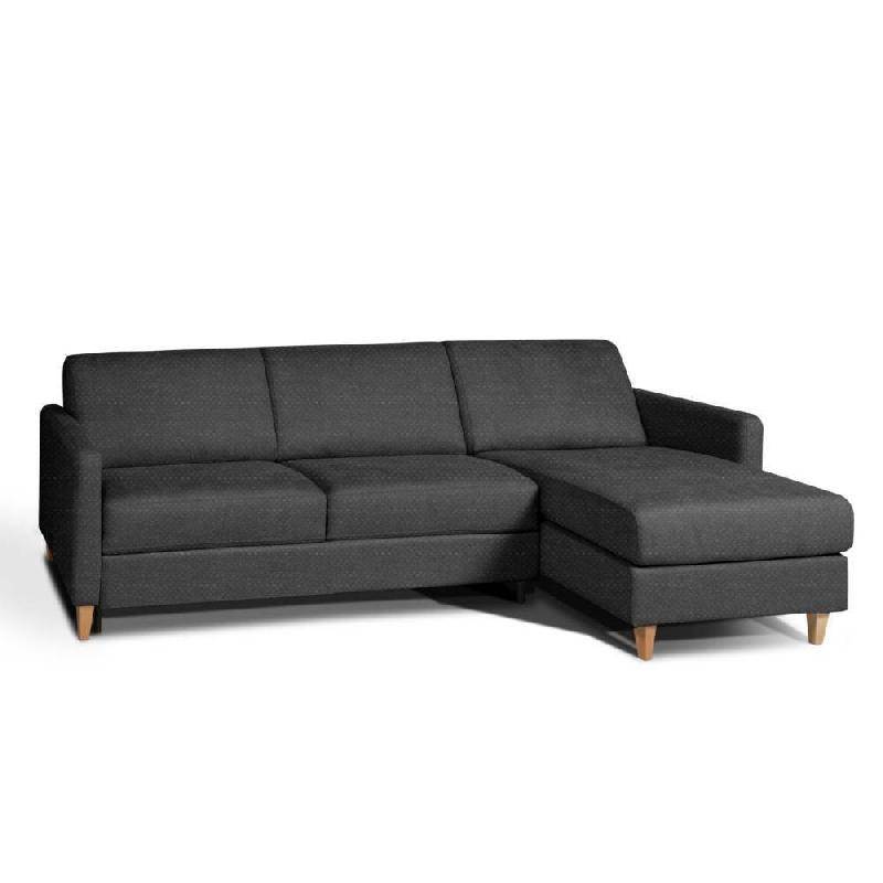 Canapé convertible d'angle Nordic - ouverture express 140x197cm, matelas 16cm, système sommier à lattes Renatonisi - Tweed Graphite_0