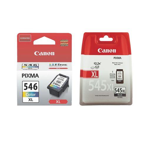 CANON PG-545XL + CL-546XL PACK CARTOUCHE HAUTE CAPACITÉ 4 COULEURS POUR IMPRIMANTE JET D'ENCRE - CARTOUCHE AUTHENTIQUE