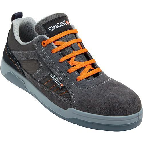 CHAUSSURE DE PROTECTION S1P EN GRIS ET ORANGE POINTURE 45 - SINGER SAFETY