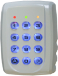 Clavier saillie - IP65 - 60 codes programmables - 12 touches rétroéclairées - 3 LEDS - Dimensions 85x109x39 mm - 2 sorties (1 relais 1A + 1 relais 5A) - Buzzer - Alimentation 12/24 Vca/Vcc_0