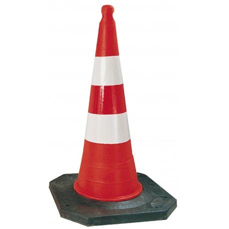 Cone plastique fluo 100cm retro c2 pied caout. 8,5kg TALIAPLAST | 520804_0