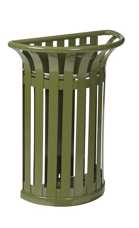 Corbeille TULIPE 35 Litres fixation murale - Vert Olive_0